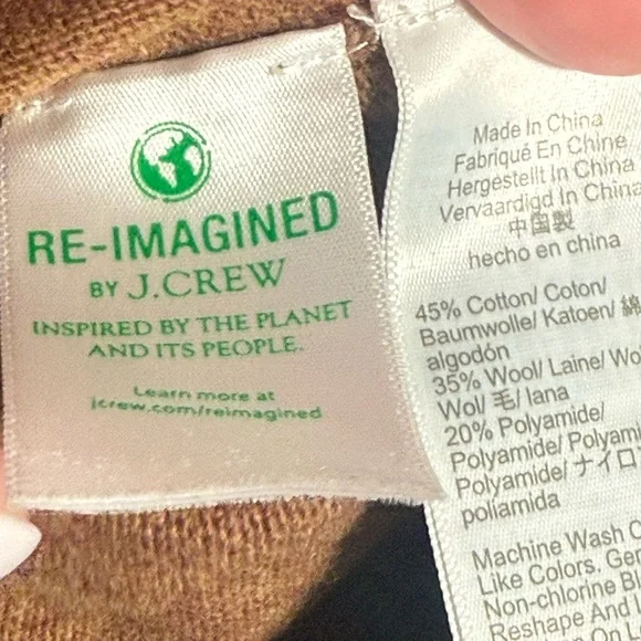 J. Crew Teddie Sweater Wool blend in camel Brown size large Fall - Picture 6 of 7